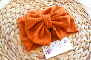 Large Messy Julia Bow Headwrap || Orange