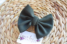 Large Julia Bow Style Bow || Olive Green || CLIP ONLY