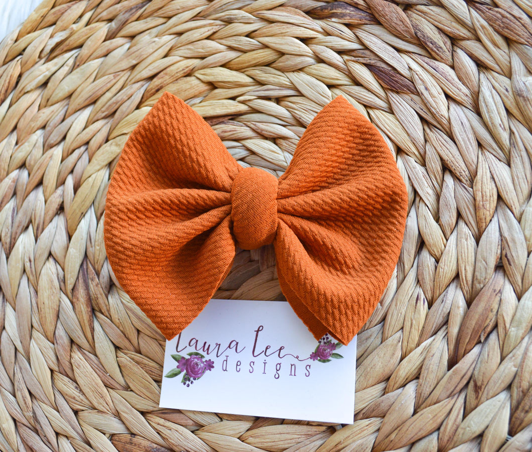 Large Julia Bow Style Bow || Orange