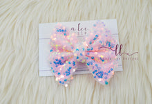 Large Julia Bow Style Bow || Light Pink Sequins || CLIP ONLY