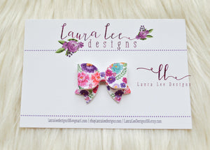 Bitty Style Bow || Fiesta Floral Vegan Leather