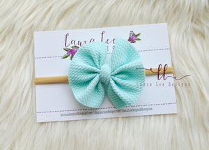 Small Julia Super Messy Bow Style Bow || Light Blue || HEADBAND ONLY