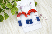 Arch Resin Earrings || Red, White, and Blue