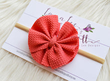 Small Julia Super Messy Bow Style Bow || Coral || HEADBAND ONLY