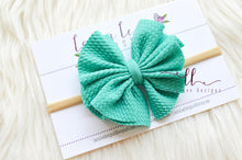 Small Julia Super Messy Bow Style Bow || Seafoam || HEADBAND ONLY