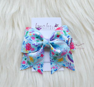 Large Missy Bow || Under the Sea Vegan Leather