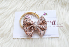 Small Julia Messy Bow Style Bow || Pink Leopard || HEADBAND ONLY