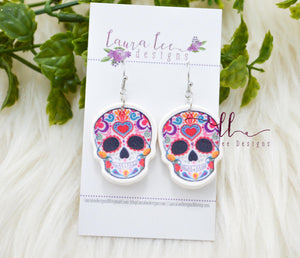 Skull Clay Earrings || Colorful
