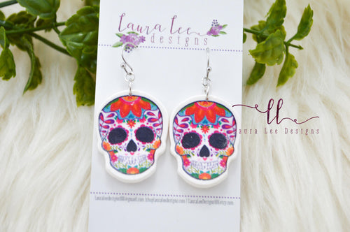 Skull Clay Earrings || Colorful