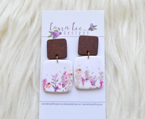 Angel Square Clay Earrings || Meadow || Made to Order