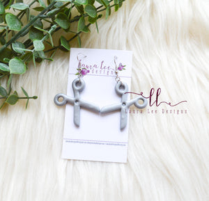 Silver Scissors Clay Earrings || Made to Order