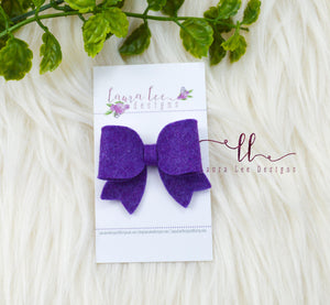 Bitty Style Bow || Dark Purple Felt
