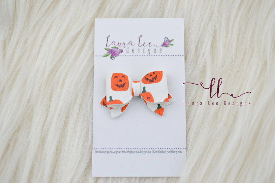 Itty Bitty Style Bow || Jack O Lanterns