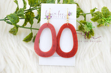 Fat Teardrop Resin Earrings || Maroon