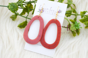 Fat Teardrop Resin Earrings || Maroon