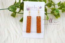 Bar Drop Resin Earrings || Pumpkin Spice Glitter