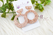 Stud Circle Resin Earrings || Holographic Gold Shards Glitter