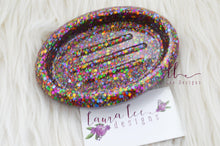 Resin Soap Dish || Rainbow Chunky Glitter
