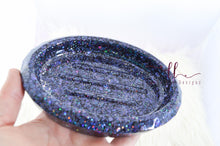 Resin Soap Dish || Black Holographic Chunky Glitter