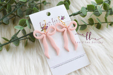 Bow Clay Earrings || Peach || Made to Order