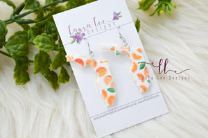 Flordia Clay Earrings || Oranges