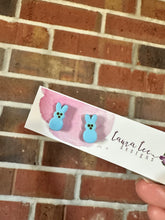 Clay Stud Earrings || Blue Bunnies || Made to Order