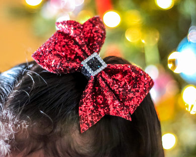 Mya Bow Style || Santa Buckle Glitter || CLIP ONLY