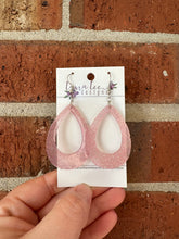 Teardrop Resin Earrings || Neon Purple Glitter