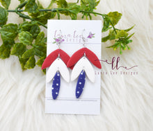 Cassie Clay Earrings || Red, White, Blue