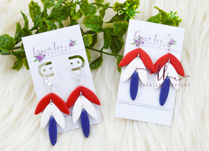 Cassie Clay Earrings || Red, White, and Blue