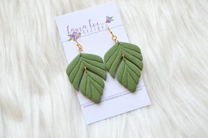 Penelope Clay Earrings || Military Green || Made to Order