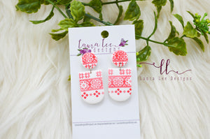Aspen Clay Earrings || Red and White