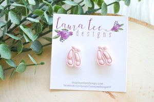 Clay Stud Earrings || Ballet Slippers || Made to Order