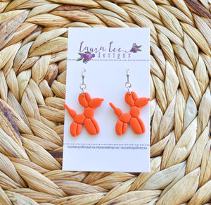 Balloon Dog Clay Earrings || Made to Order