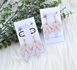 Cassie Clay Earrings || Barely Pink || Made to Order