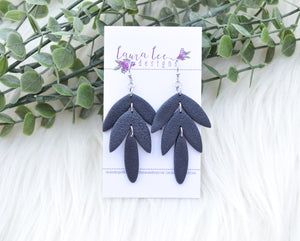 Cassie Clay Earrings ||Black || Made to Order