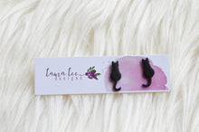 Clay Cats Stud Earrings || Black || Made to Order