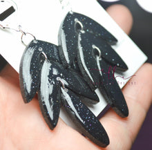 Cassie Clay Earrings || Black Glitter