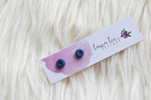 Clay Stud Earrings || Mini Blueberries || Made to order