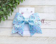 Large Missy Bow || Blue Butterfly Glitter