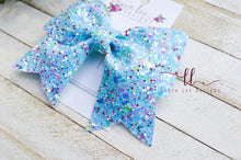 Large Missy Bow || Blue Butterfly Glitter