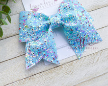 Large Missy Bow || Blue Butterfly Glitter