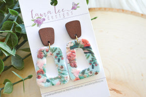 Vinnie Clay Earrings || Teal Floral