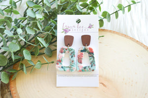 Vinnie Clay Earrings || Teal Floral