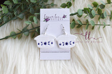 Vintage Dishes Clay Earrings || Blue || Made to Order