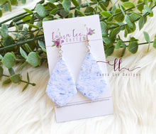 Wren Clay Earrings || Blue and White Marble