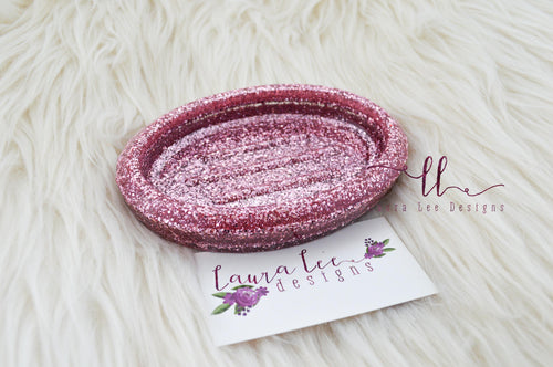 Resin Soap Dish || Blush Pink Chunky Glitter