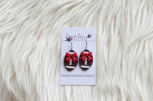 Clay Earrings || Football with Bow