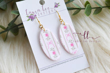 Jackie Oval Clay Earrings || Floral and Bows
