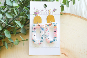 Nellie Arch Clay Earrings || Bright Floral